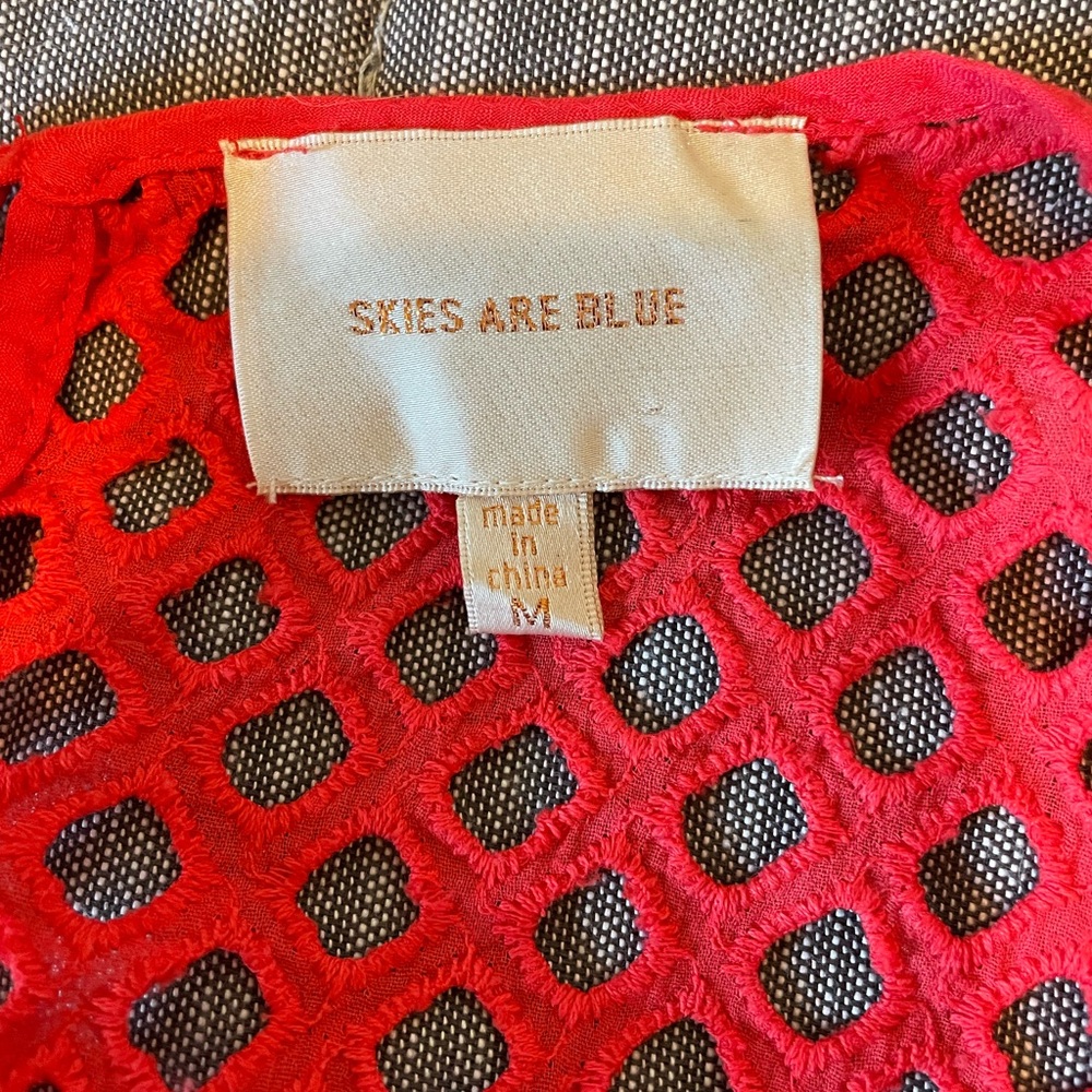 Skies Are Blue red sleeveless blouse